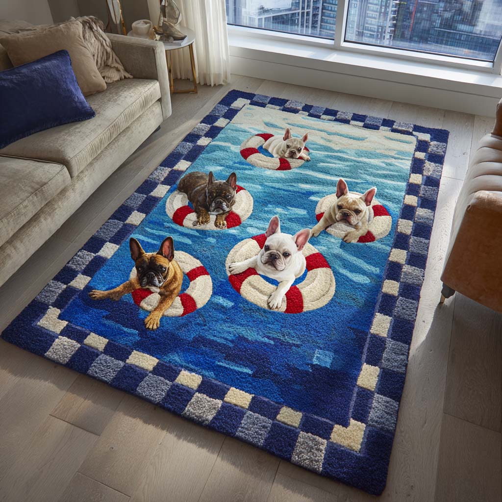 Lighthouse French Bulldog Area Rug - Non-Slip Washable 3D Print Rug for Living Room & BedroomTVC2108302