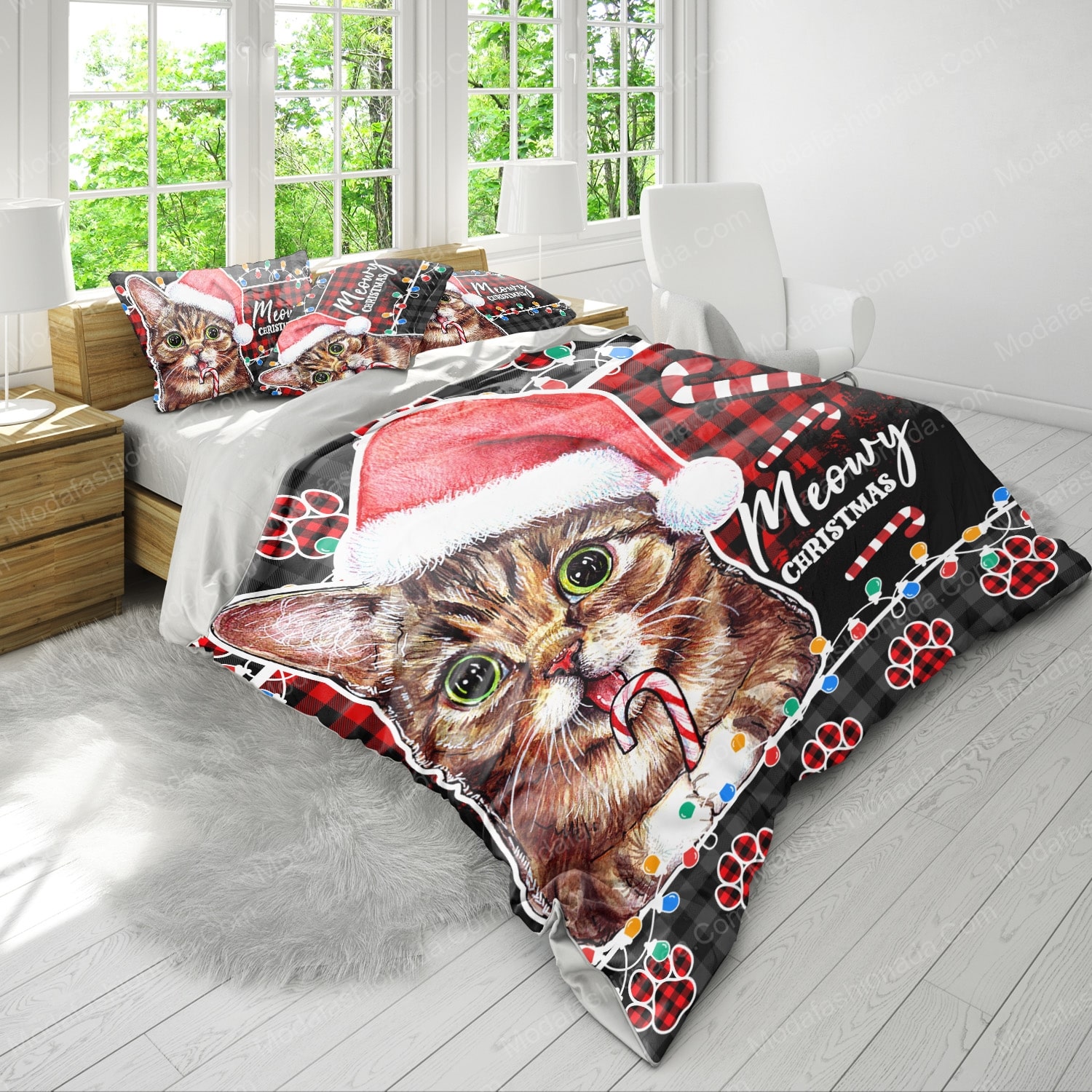 Lil Bub Cat Santa Christmas Bedding Sets