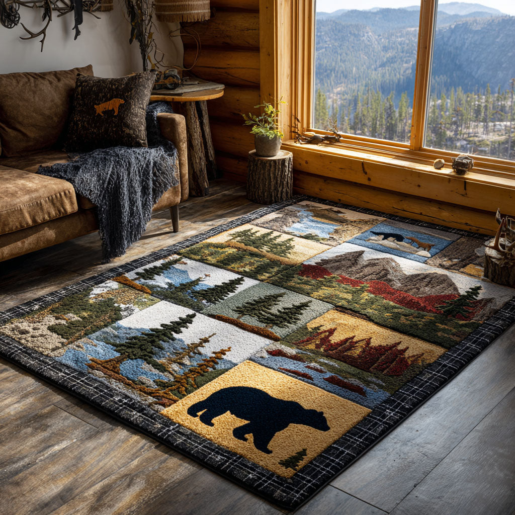 Lodge Whisper Area Rug - Non-Slip Washable 3D Print Rug for Living Room & BedroomTVC2108301
