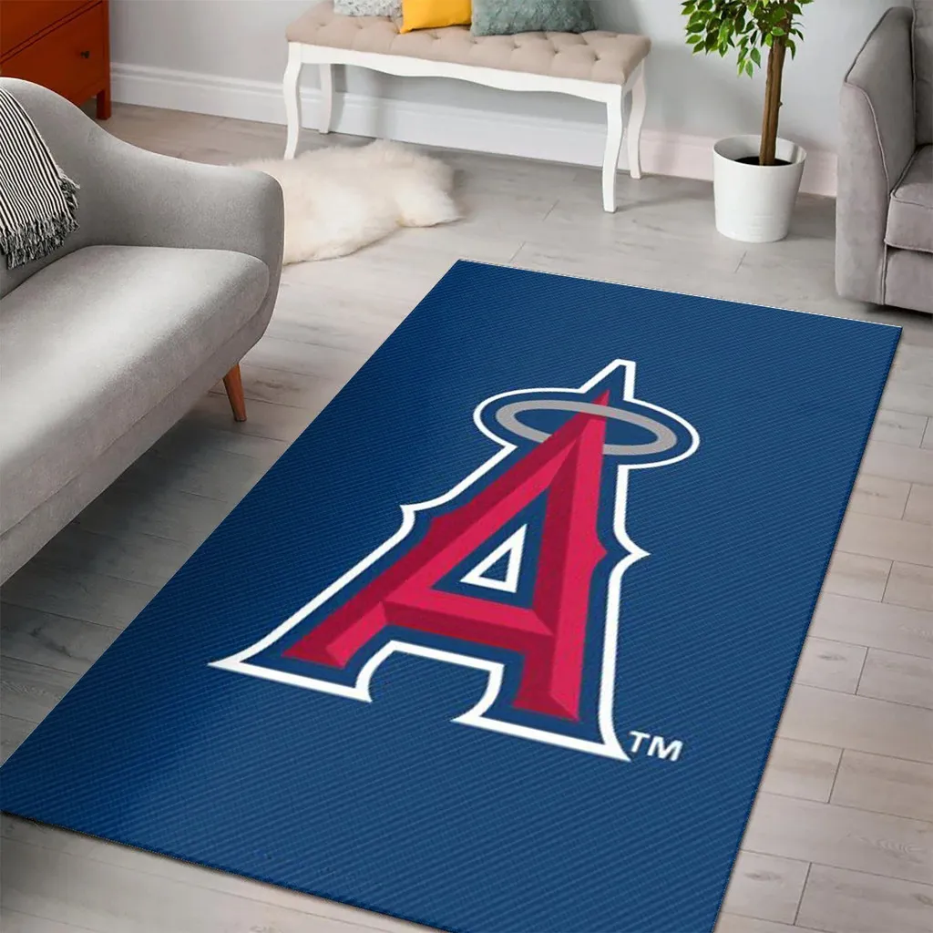 Los Angeles Angels Rug - Area for Home Decor Room Blue and Red