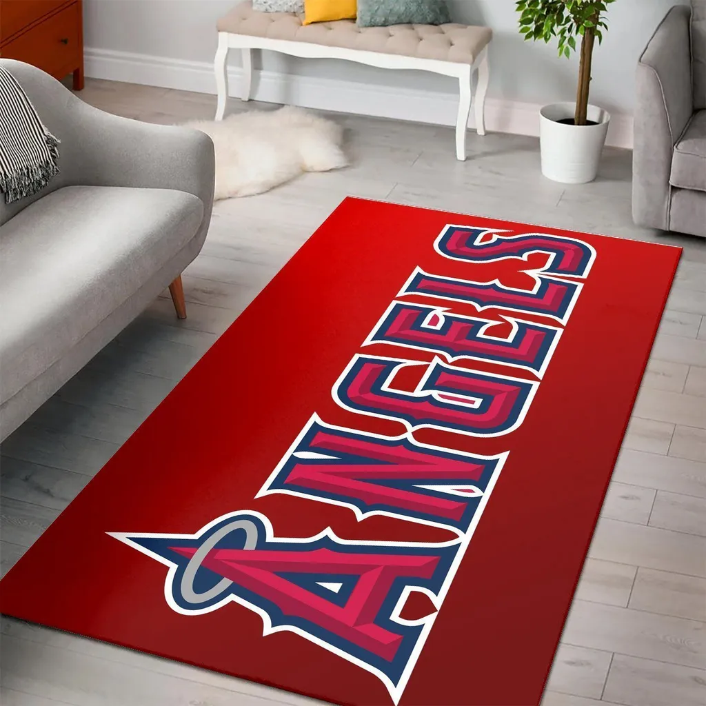 Los Angeles Angels Rug - Area Perfect for Home Decor Blue and Red