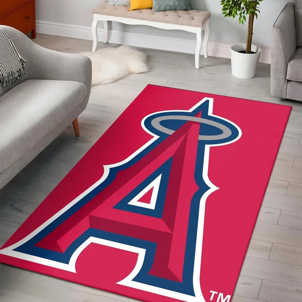 Los Angeles Angels Rug - Perfect for Sports Fans Living Room Blue and Red