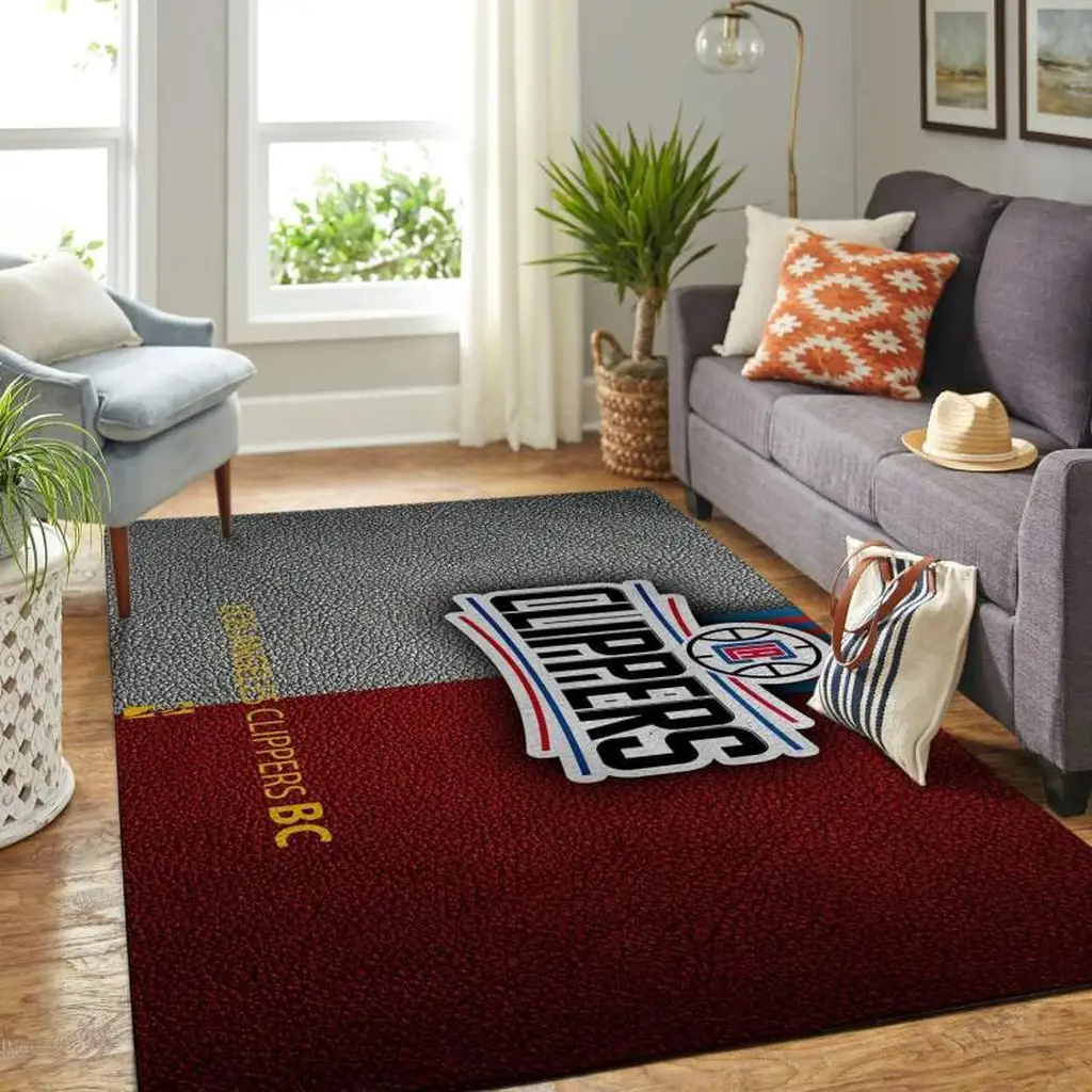 Los Angeles Clippers Rug - Area Perfect for Home Decor Red and Gray
