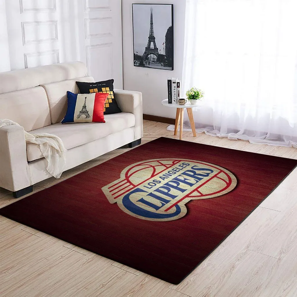 Los Angeles Clippers Rug - for Living Room Decor Black and Red