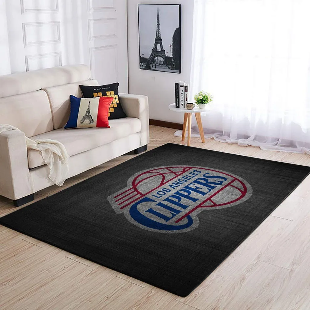 Los Angeles Clippers Rug for Modern Home Decor Red and Yellow