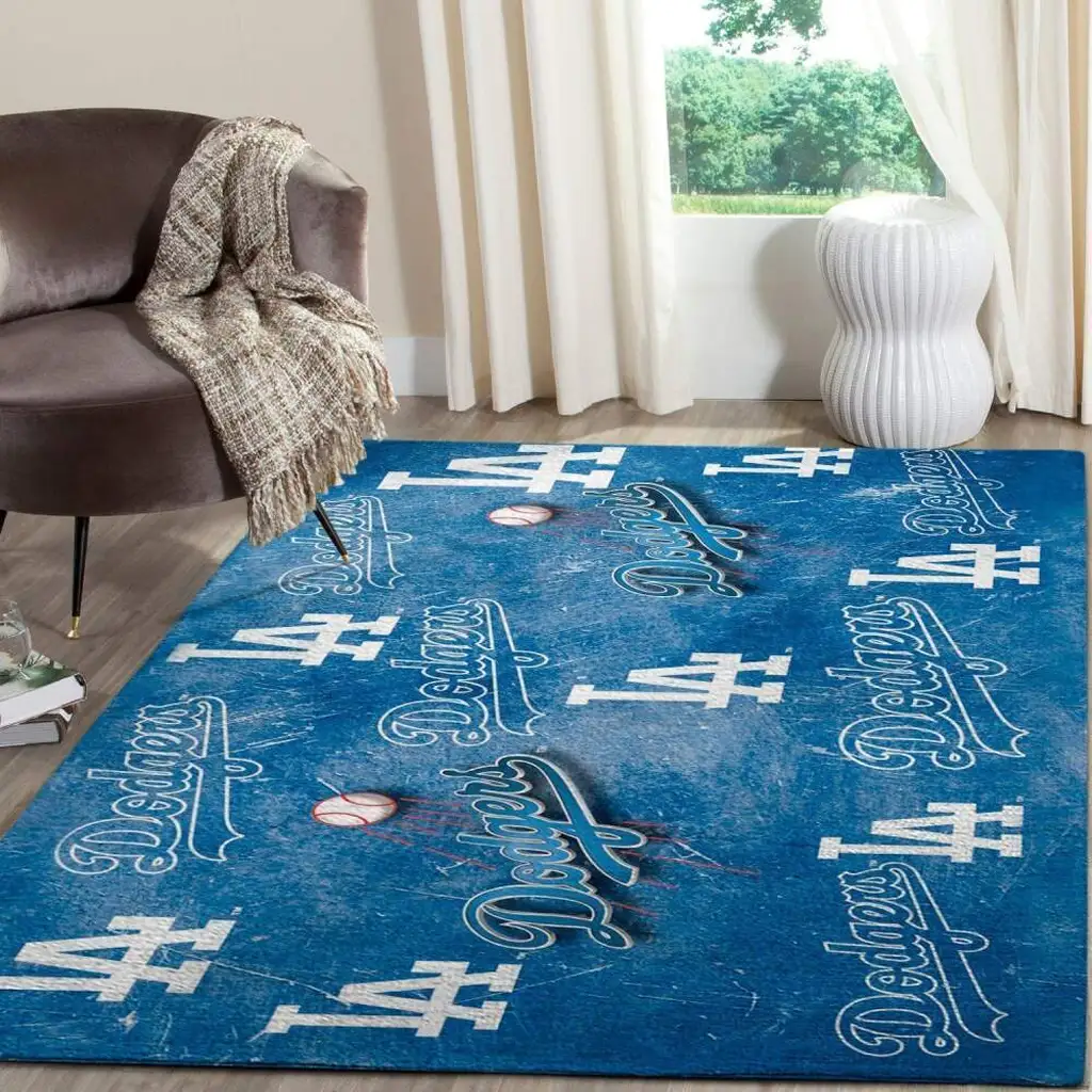 Los Angeles Dodgers Rug - Area for Stylish Home Decor Blue and White