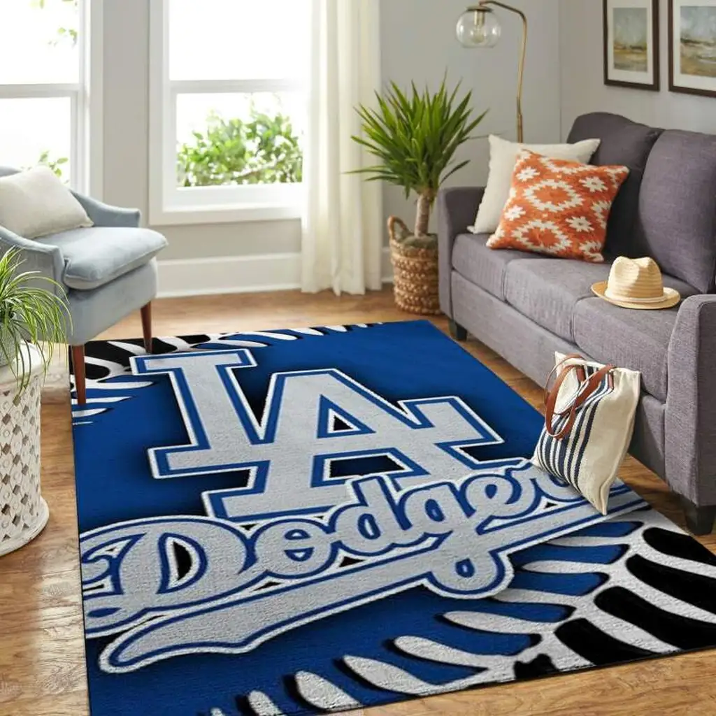 Los Angeles Dodgers Rug - Baseball Perfect for Fans Blue and White