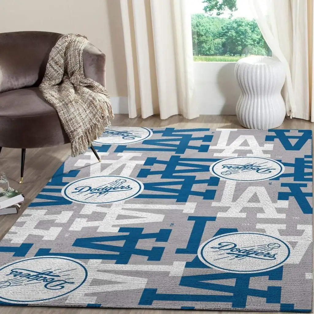 Los Angeles Dodgers Rug - MLB Area for Home Decor Blue and Gray