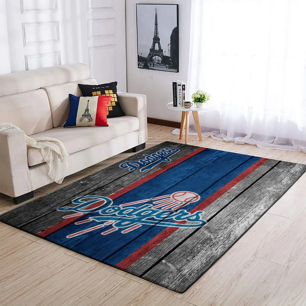 Los Angeles Dodgers Rug - Vintage Area for Living Room Blue and Gray