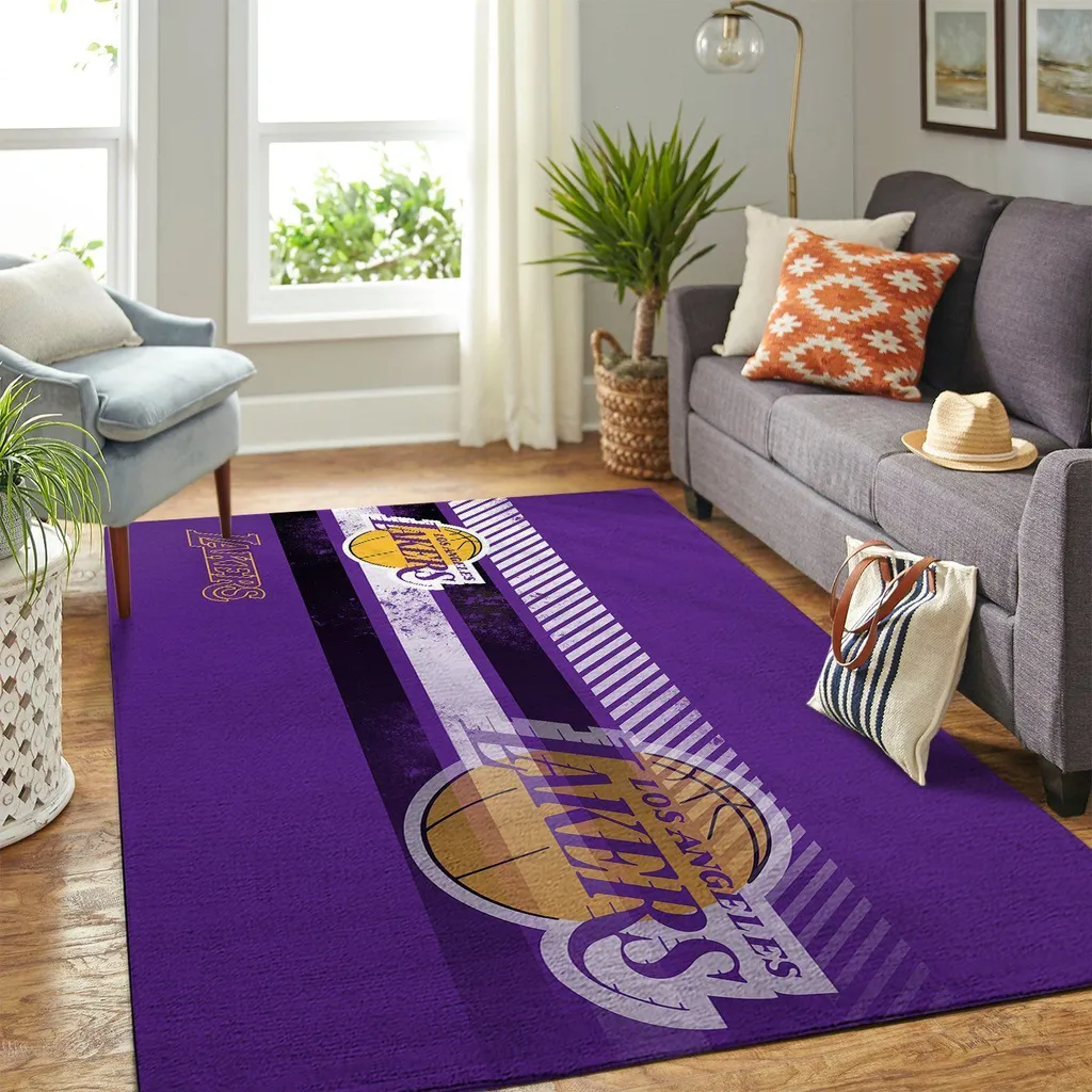 Los Angeles Lakers Rug - Basketball Area Fans Purple and Yellow