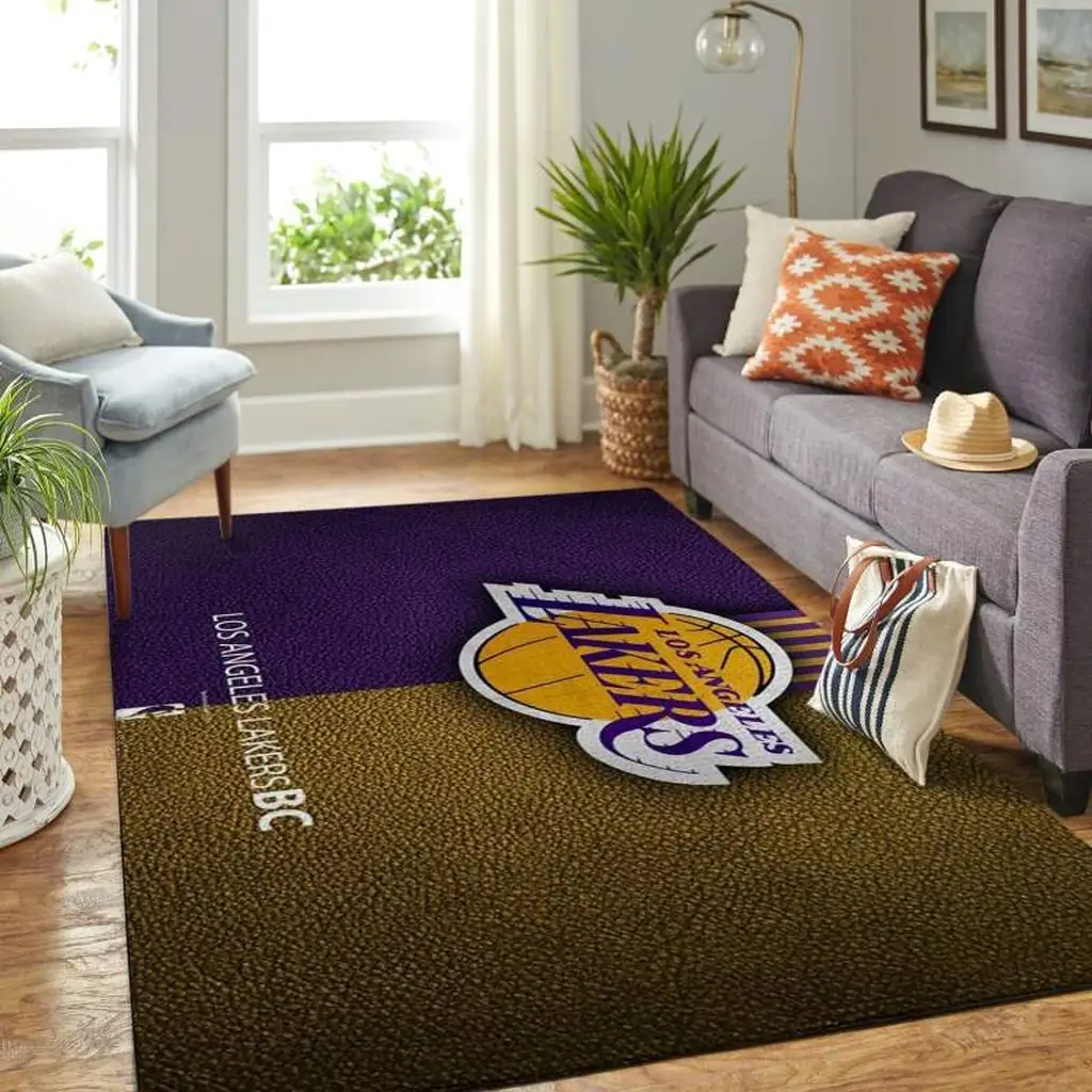 Los Angeles Lakers Rug - Championship Team Colors Purple and Yellow