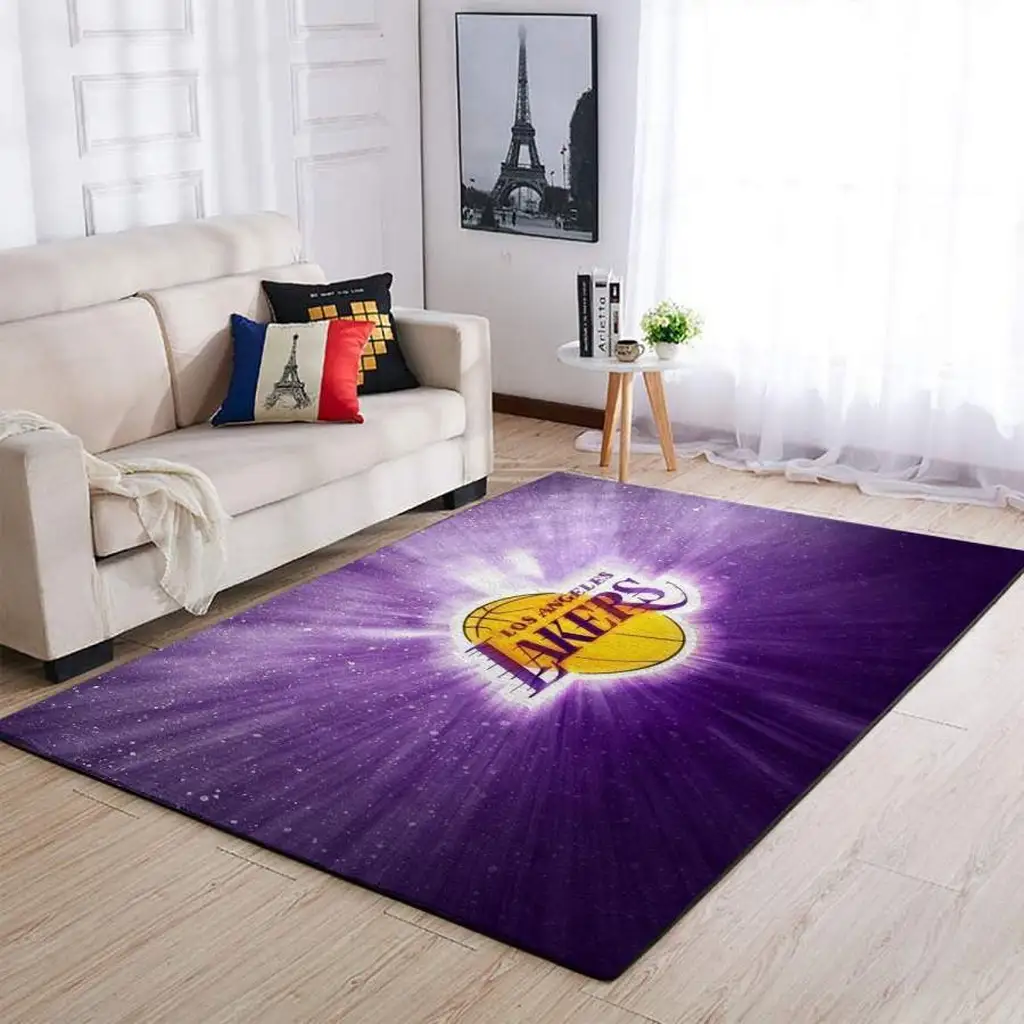 Los Angeles Lakers Rug - LA Court Side Fan for Home and Office Purple and Yellow