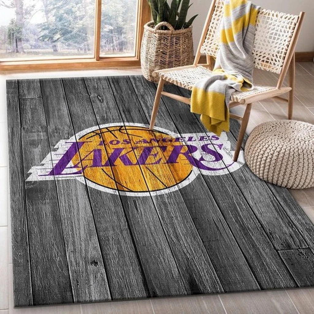Los Angeles Lakers Rug - Perfect for Basketball Fans Purple and Gray
