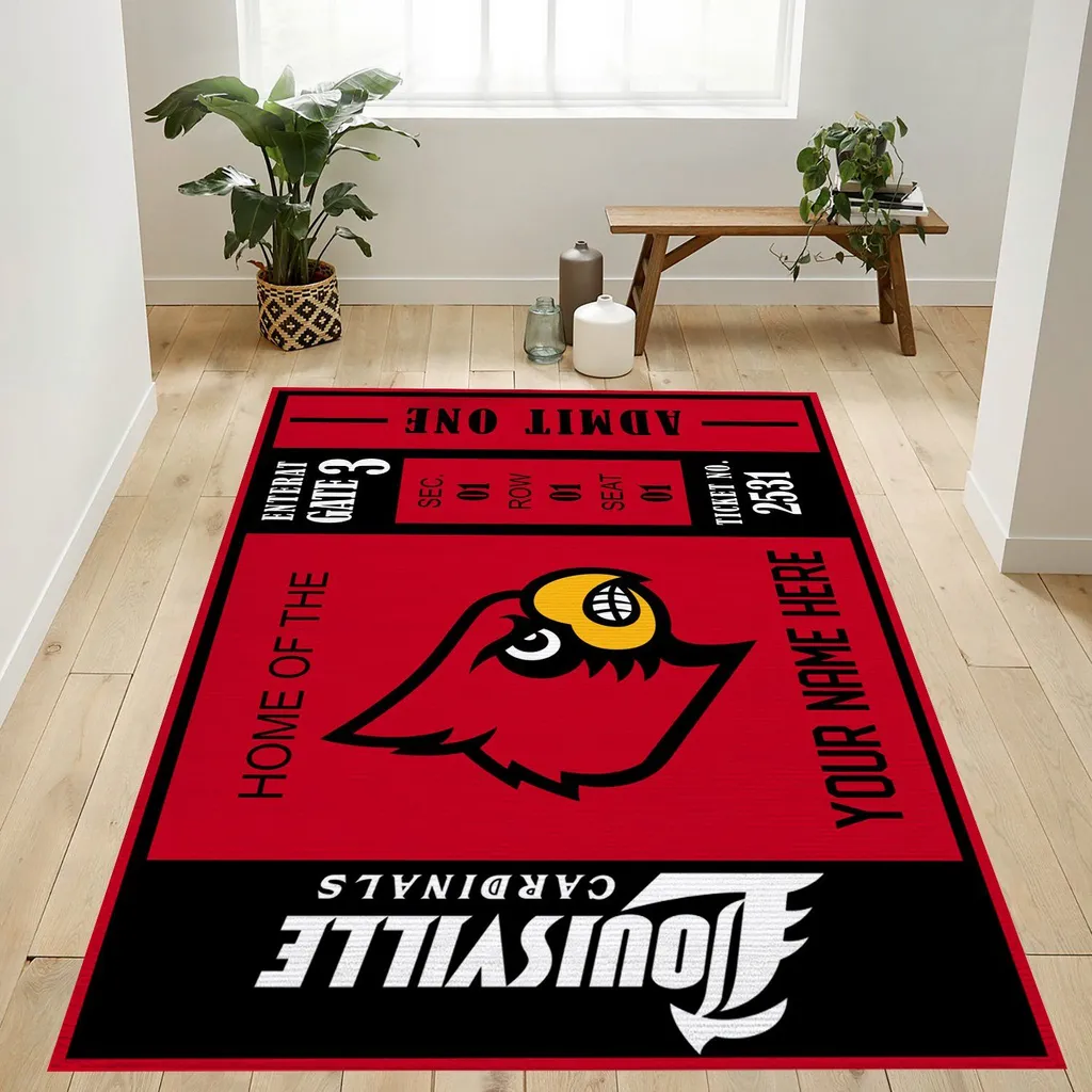 Louisville Cardinals Rug - Perfect for Sports Fans Black and Red