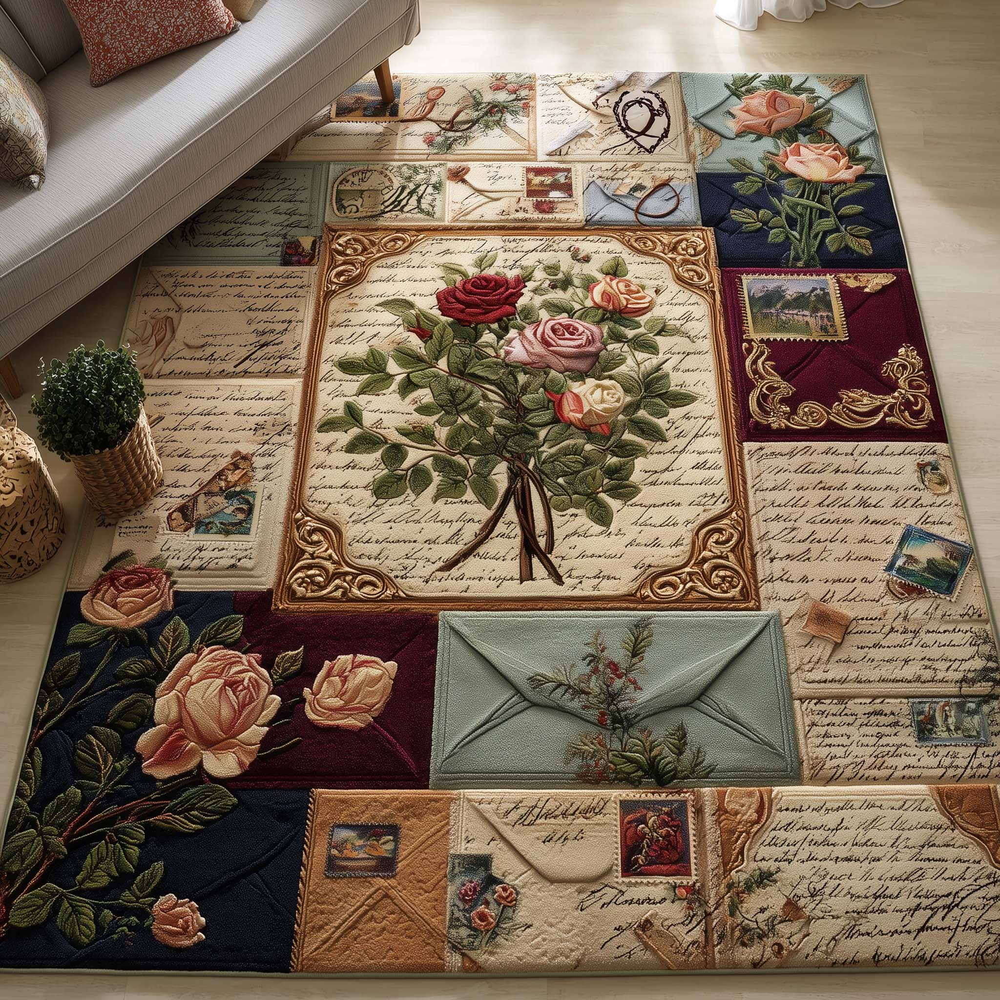 Love Letters Area Rug - Non-Slip Washable 3D Print Rug for Living Room & BedroomTVC2108232
