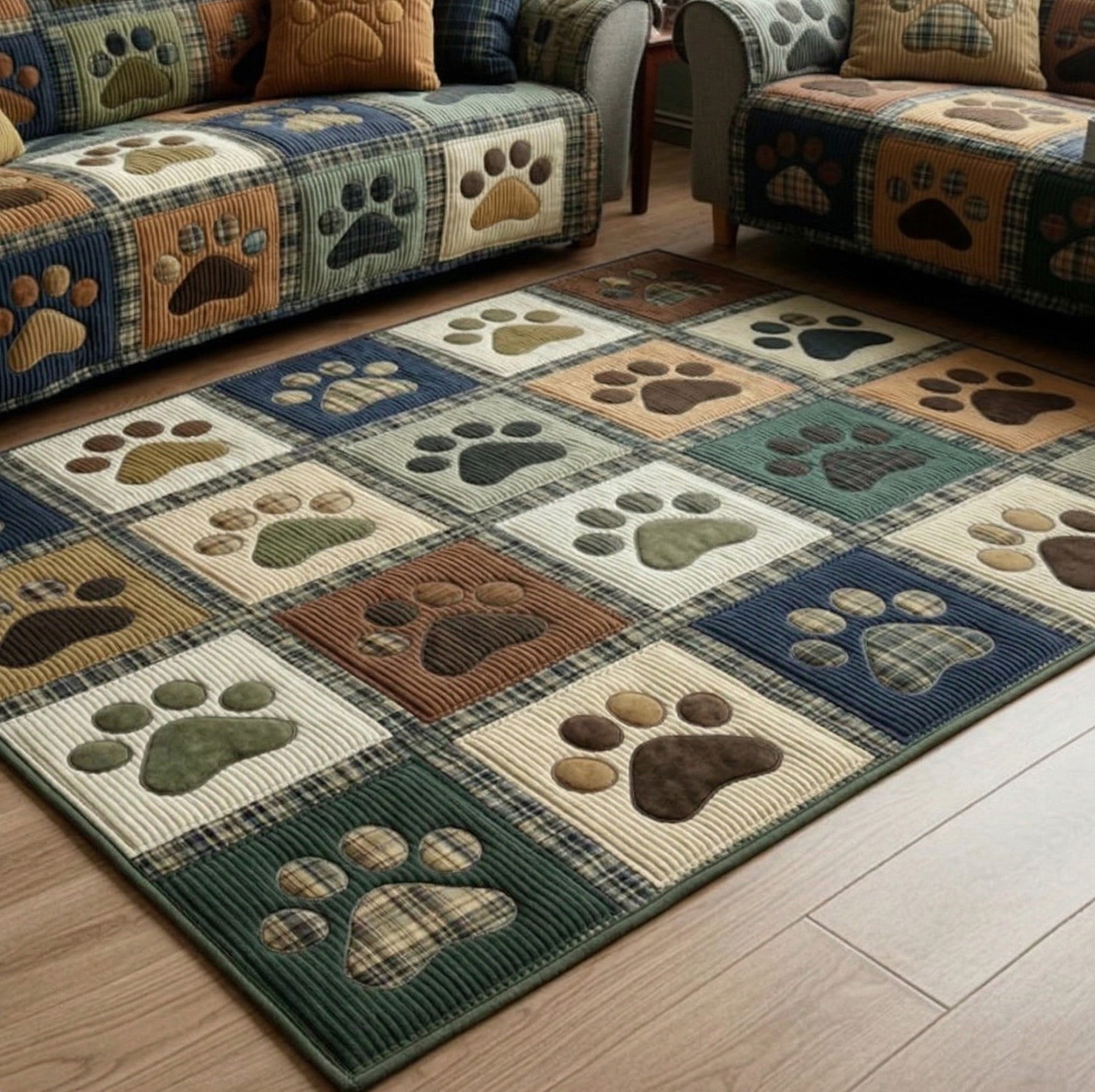 Love Paw Area Rug - Non-Slip Washable 3D Print Rug for Living Room & BedroomTVC2108300