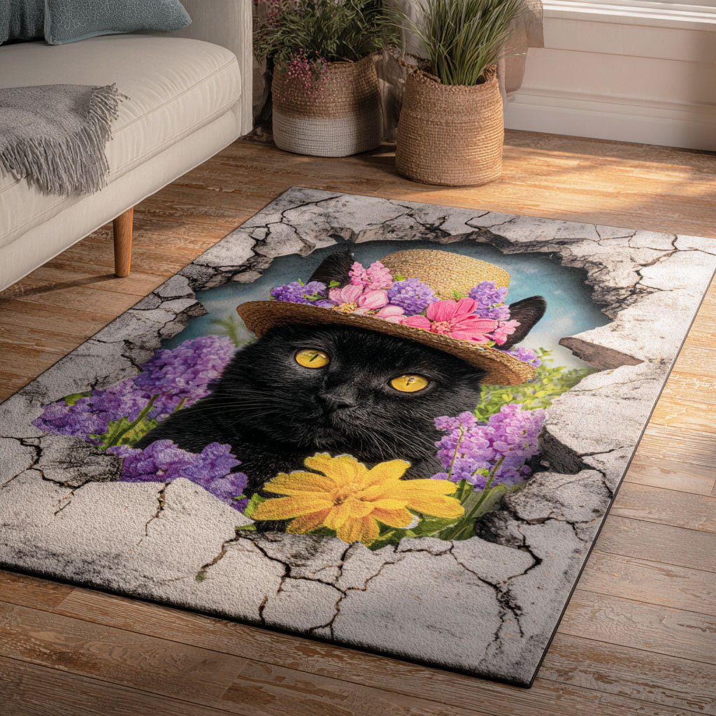 Lovely Cat Area Rug - Non-Slip Washable 3D Print Rug for Living Room & BedroomTVC2108300