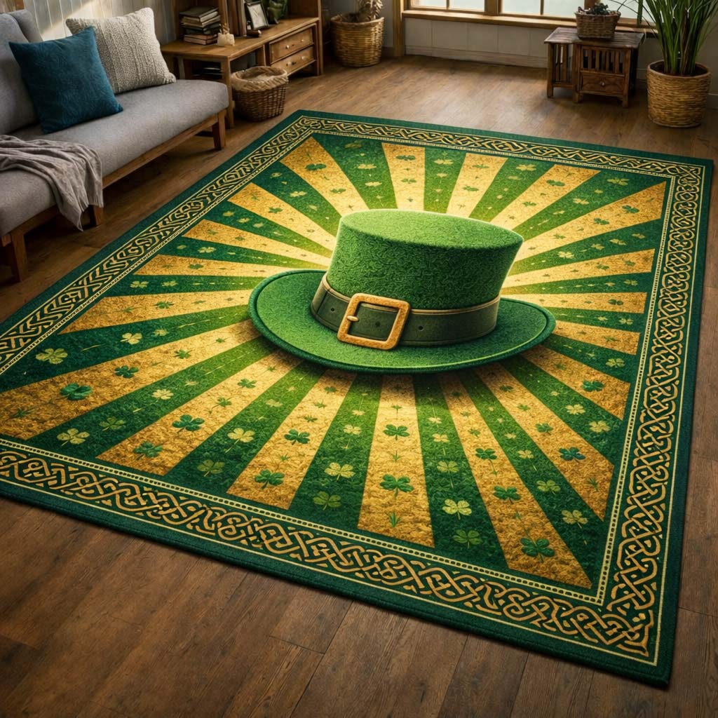 Lucky Sunburst Area Rug - Non-Slip Washable 3D Print Rug for Living Room & BedroomTVC2108406