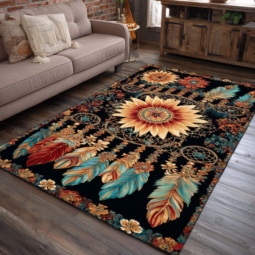 Luminous Legacy Area Rug - Non-Slip Washable 3D Print Rug for Living Room & BedroomTVC2108299