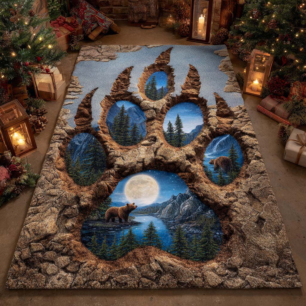 Lunar Tracks Area Rug - Non-Slip Washable 3D Print Rug for Living Room & BedroomTVC2108299