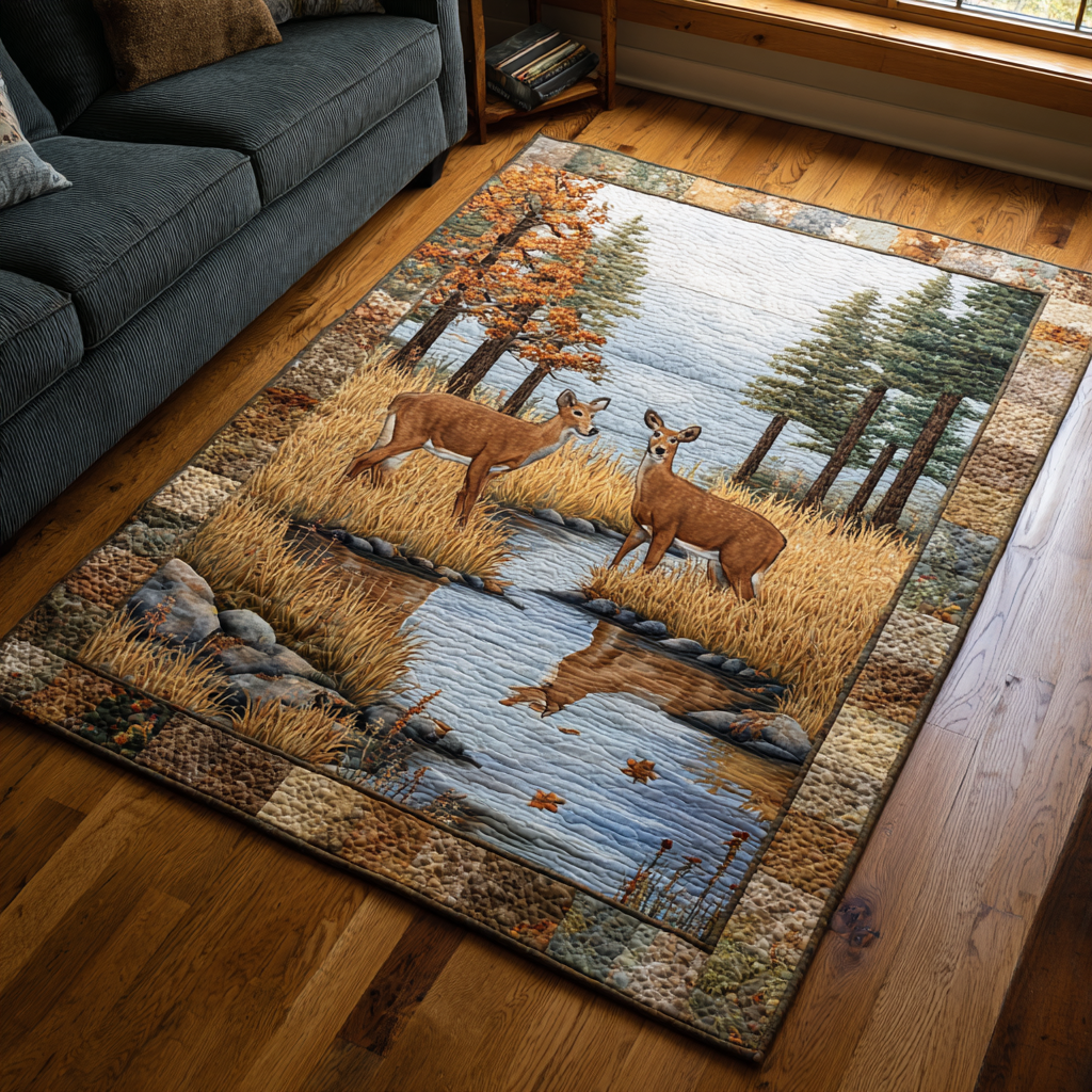 Majestic Deer Area Rug - Non-Slip Washable 3D Print Rug for Living Room & BedroomTVC2108214