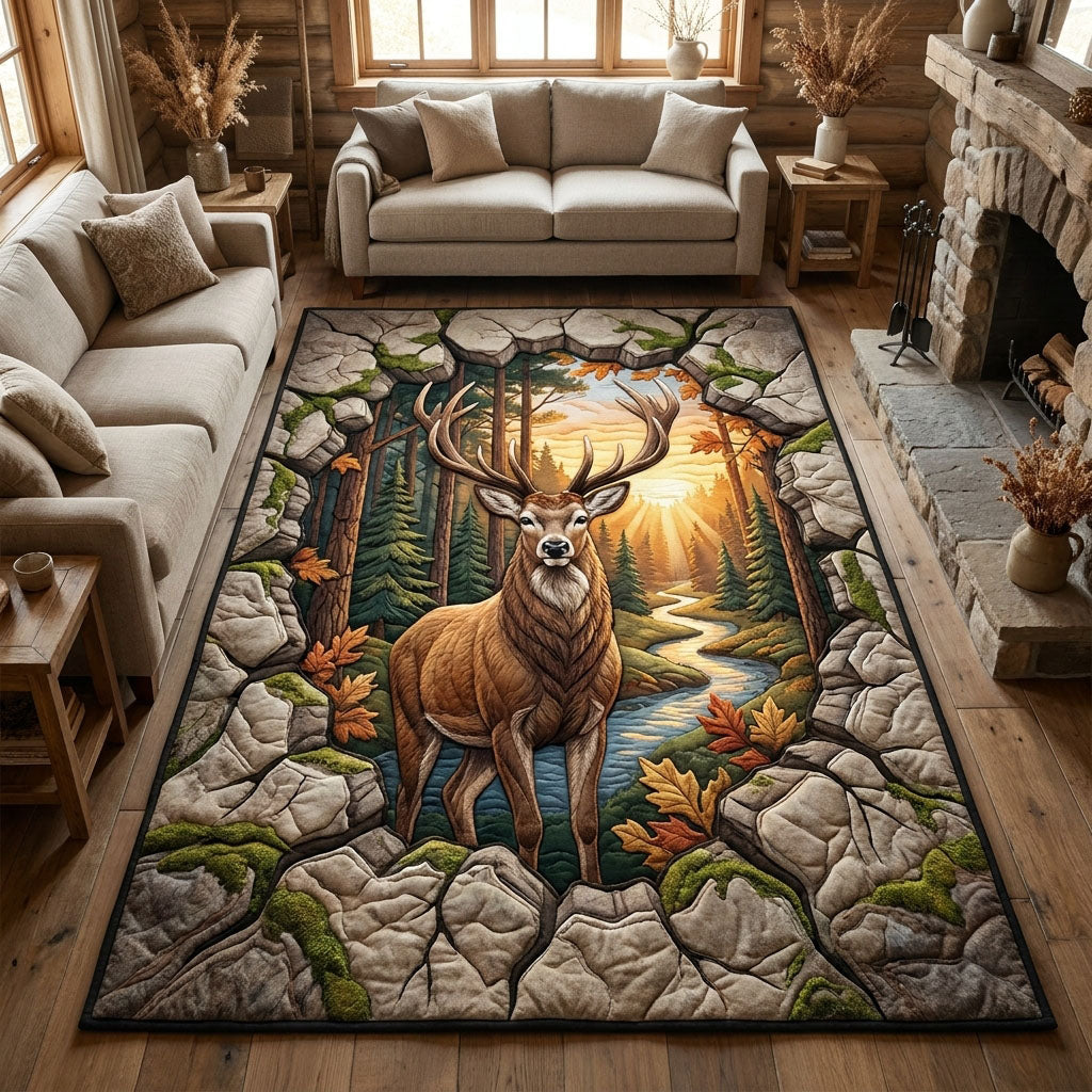 Majestic Deer Area Rug - Non-Slip Washable 3D Print Rug for Living Room & BedroomTVC2108406
