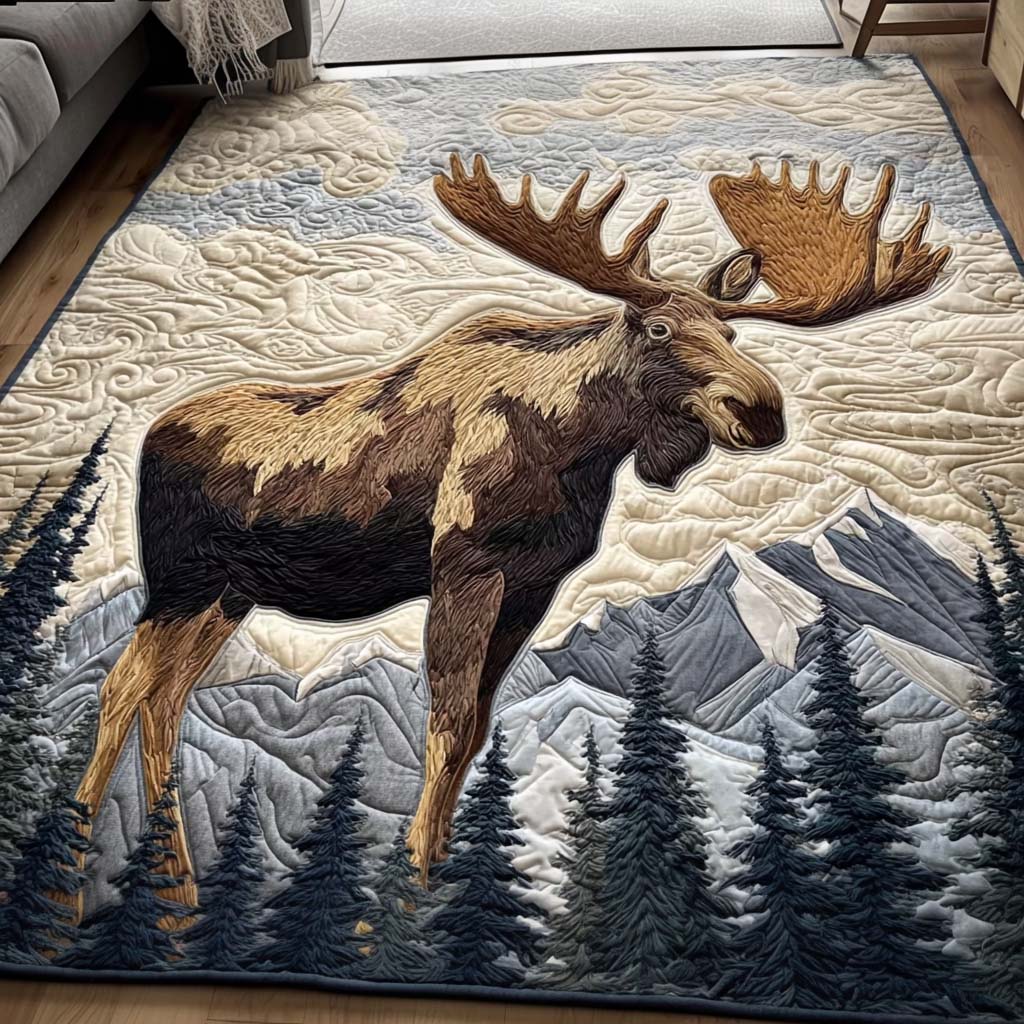 Majestic Moose Area Rug - Non-Slip Washable 3D Print Rug for Living Room & BedroomTVC2108298