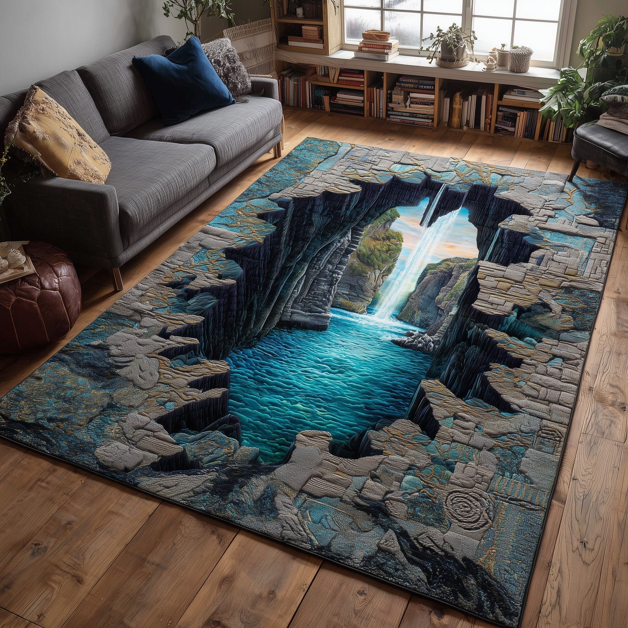Marine Sanctuary Area Rug - Non-Slip Washable 3D Print Rug for Living Room & BedroomTVC2108406