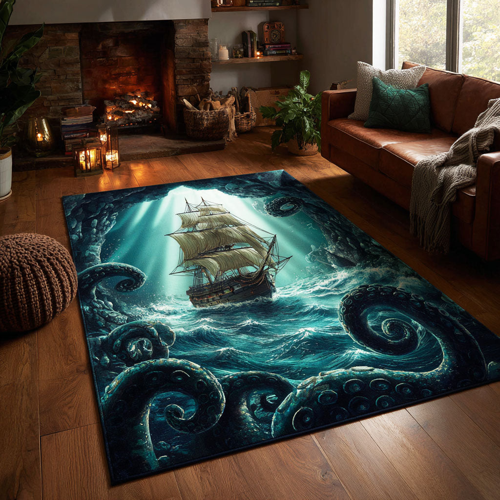Maritime Breeze Area Rug - Non-Slip Washable 3D Print Rug for Living Room & BedroomTVC2108298