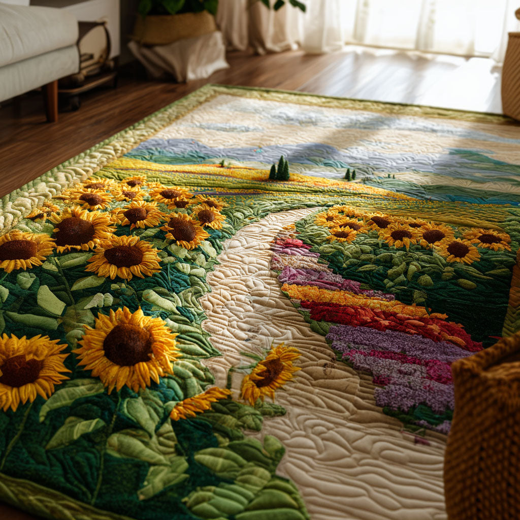 Meadow of Endless Blooms Area Rug - Non-Slip Washable 3D Print Rug for Living Room & BedroomTVC2108298