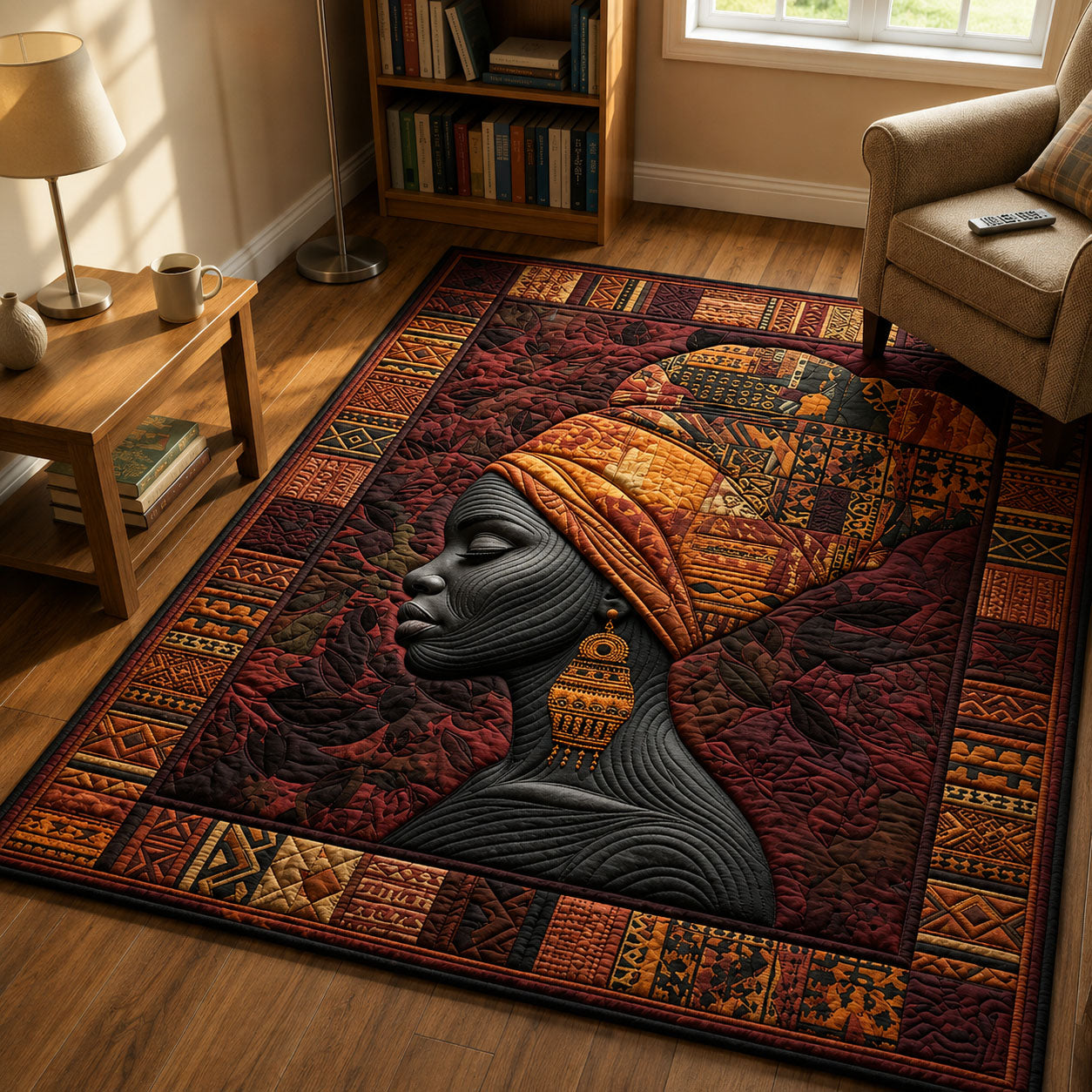 Melanin Queen Area Rug - Non-Slip Washable 3D Print Rug for Living Room & BedroomTVC2108232