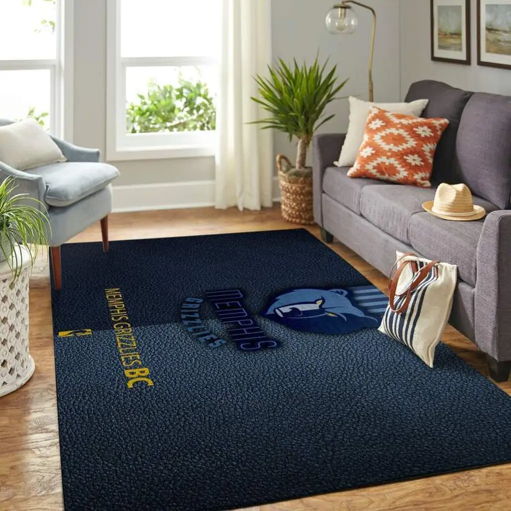 Memphis Grizzlies Rug - NBA Basketball Colors Blue and Yellow