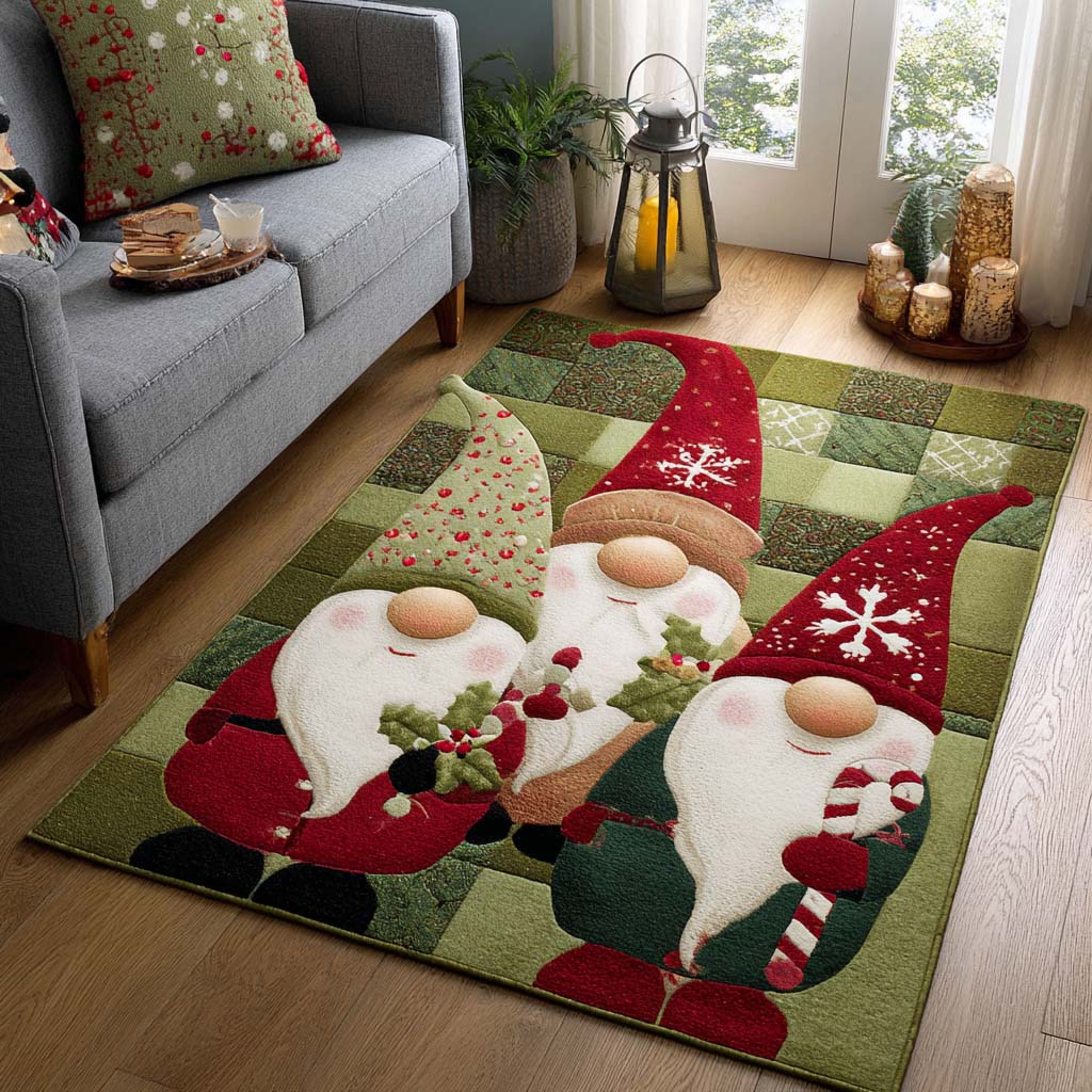 Merry Gnomes Area Rug - Non-Slip Washable 3D Print Rug for Living Room & BedroomTVC2108298