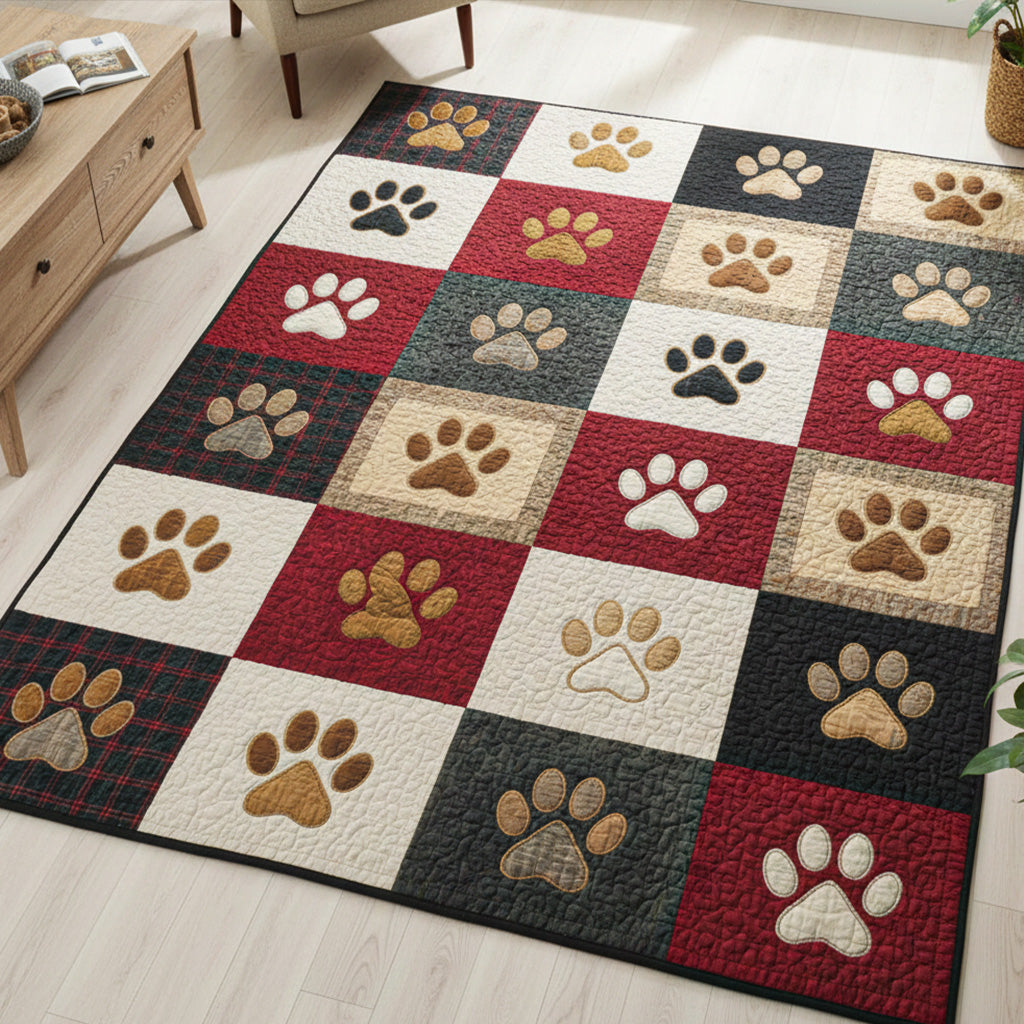Merry Pawmas Area Rug - Non-Slip Washable 3D Print Rug for Living Room & BedroomTVC2108298