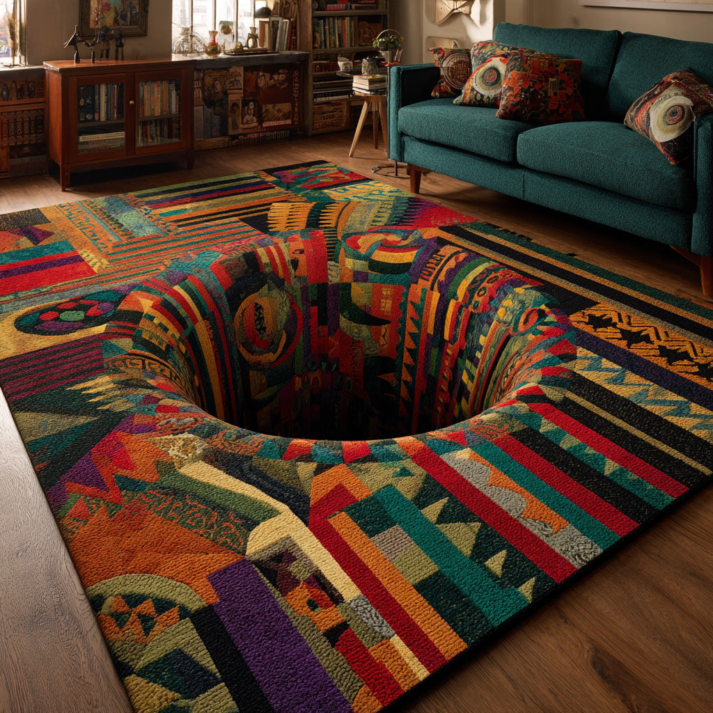 Mesa Depth Area Rug - Non-Slip Washable 3D Print Rug for Living Room & BedroomTVC2108297
