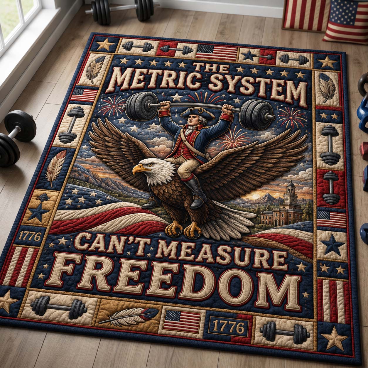 Metric Freedom Area Rug - Non-Slip Washable 3D Print Rug for Living Room & BedroomTVC2108406