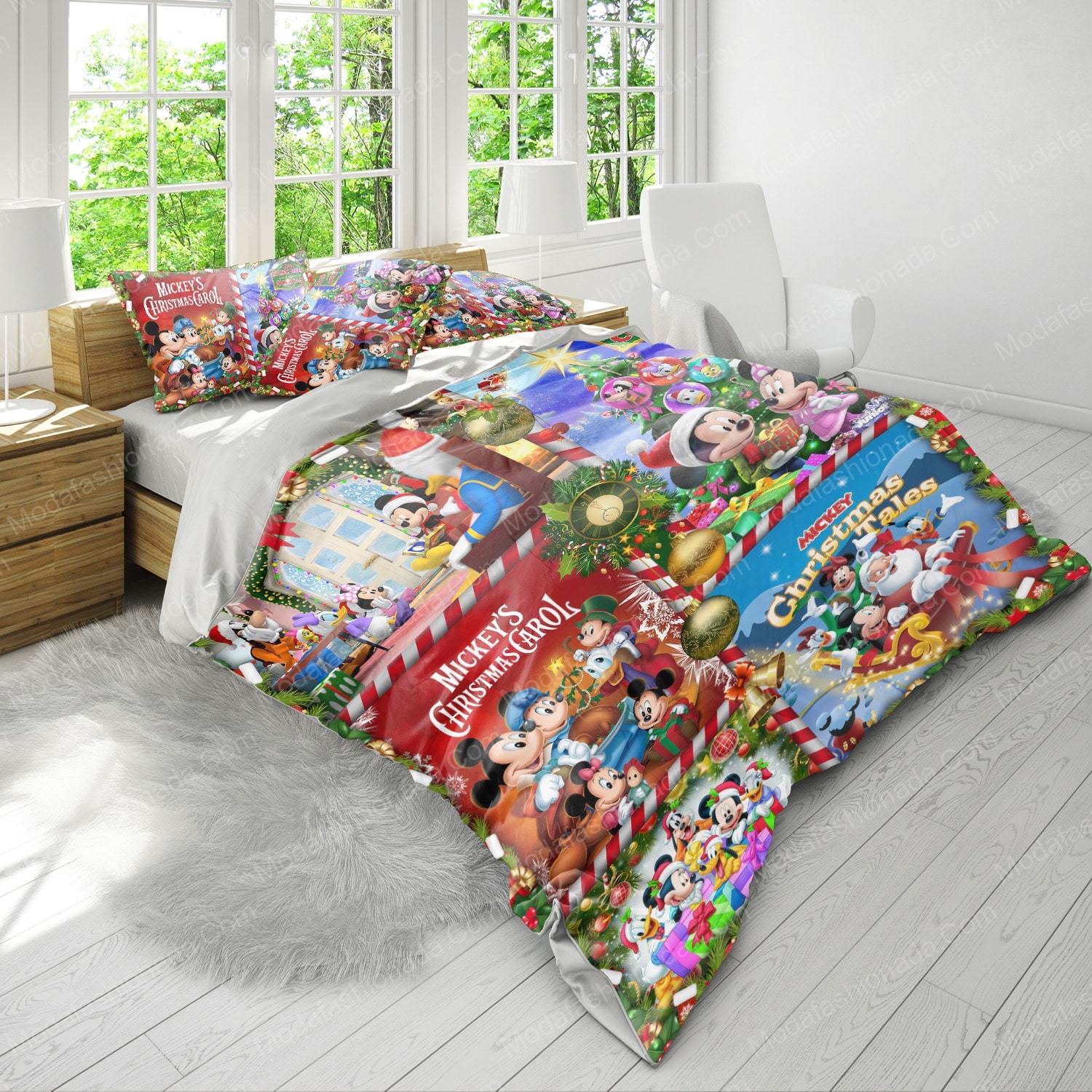Mickey Pattern Christmas Merry Christmas Bedding Sets