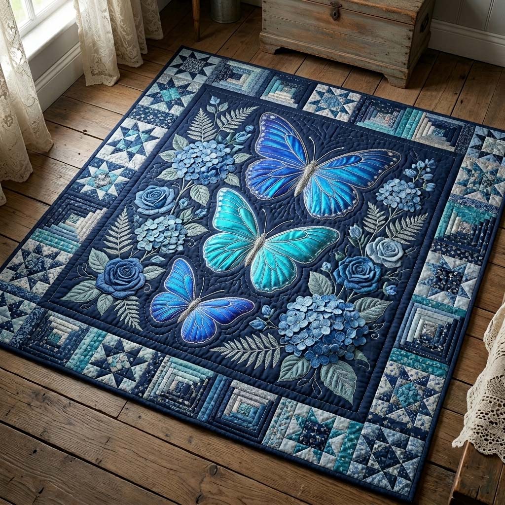 Midnight Blue Wings Area Rug - Non-Slip Washable 3D Print Rug for Living Room & BedroomTVC2108406