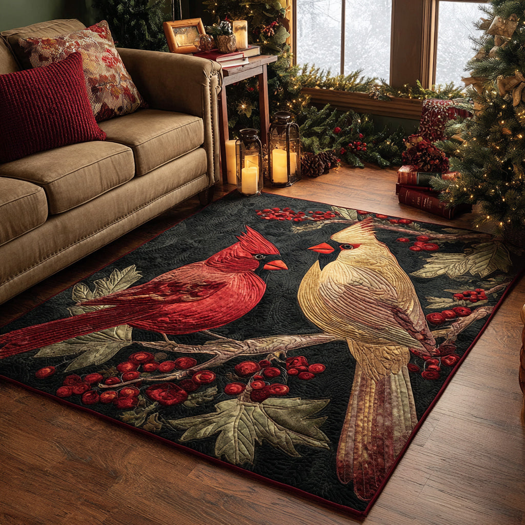 Midnight Cardinals Cardinal Area Rug - Non-Slip Washable 3D Print Rug for Living Room & BedroomTVC2108297