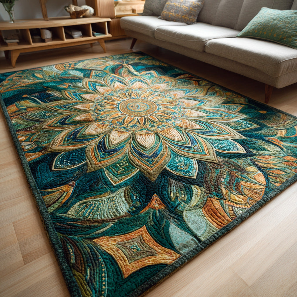 Midnight Halo Area Rug - Non-Slip Washable 3D Print Rug for Living Room & BedroomTVC2108297