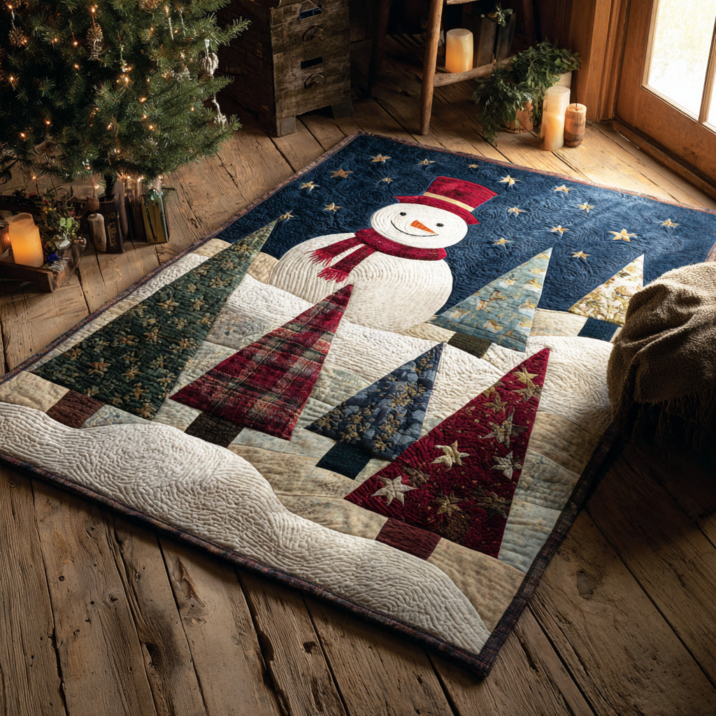 Midnight Snowman Star Area Rug - Non-Slip Washable 3D Print Rug for Living Room & BedroomTVC2108297