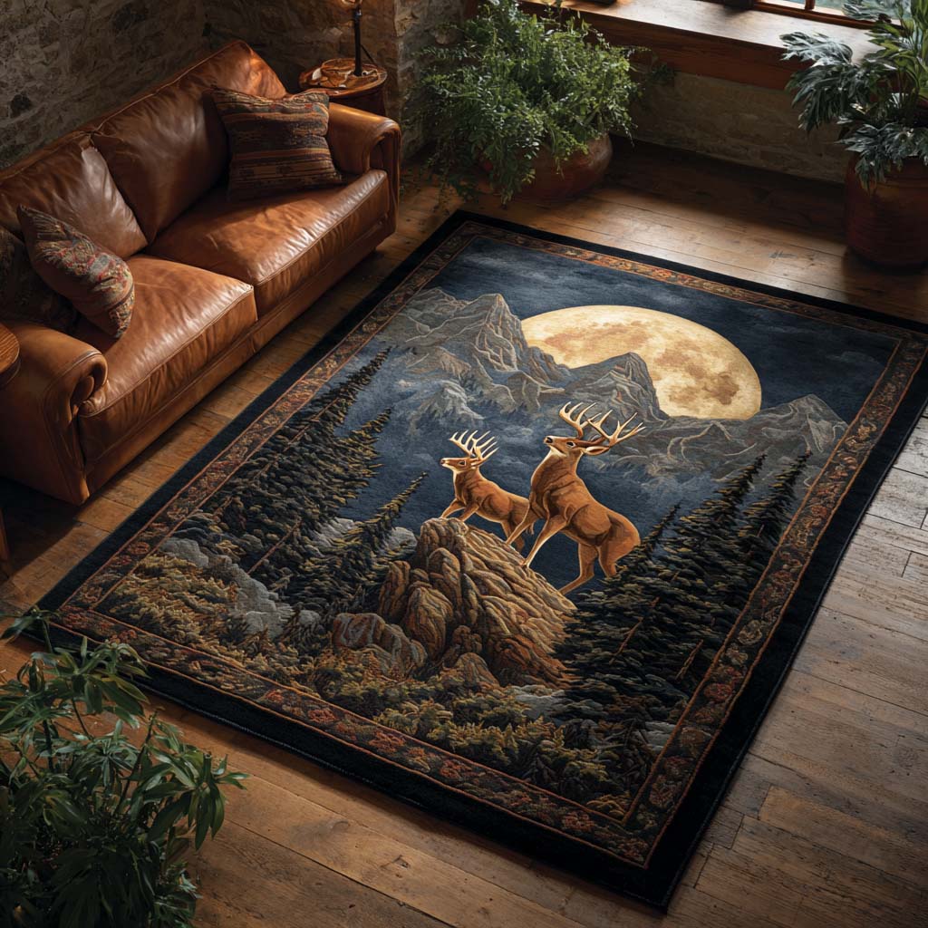 Midnight Watcher Area Rug - Non-Slip Washable 3D Print Rug for Living Room & BedroomTVC2108297