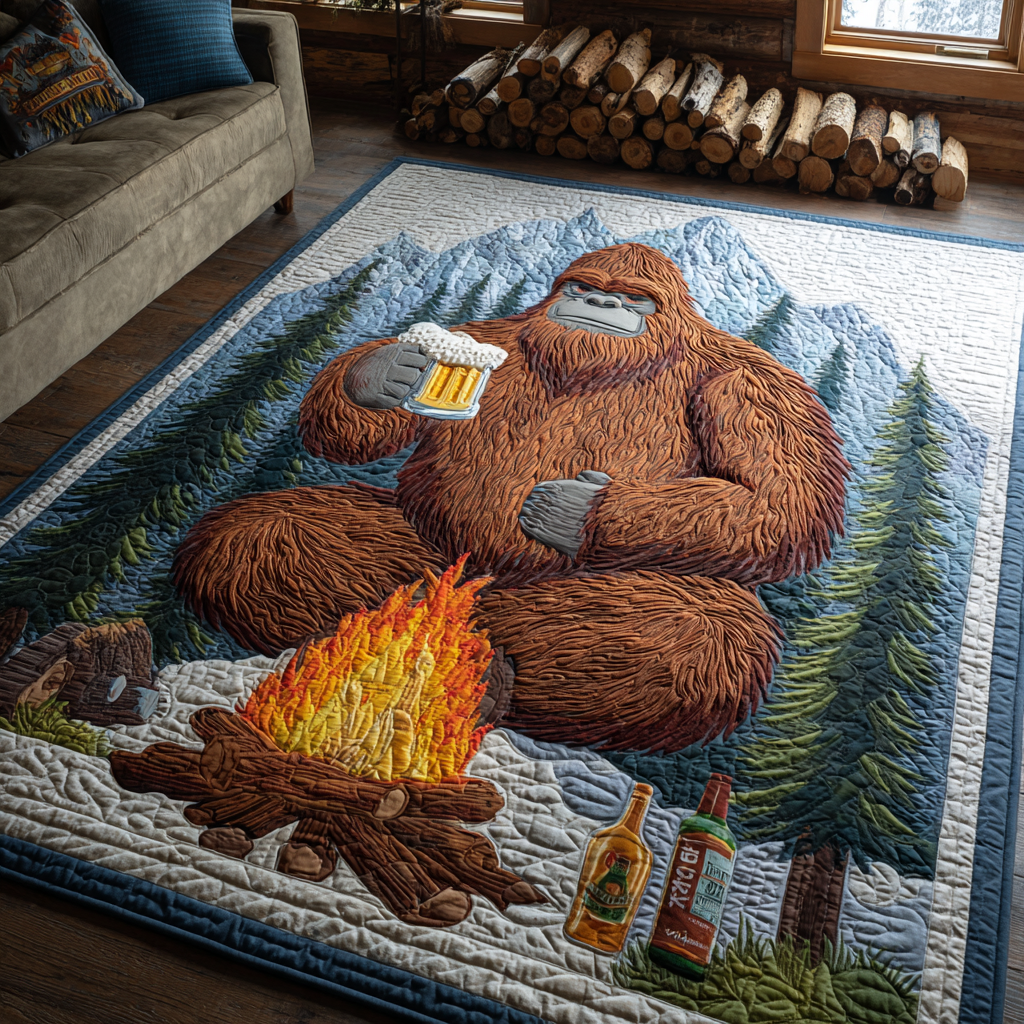 Mighty Bigfoot Area Rug - Non-Slip Washable 3D Print Rug for Living Room & BedroomTVC2108214