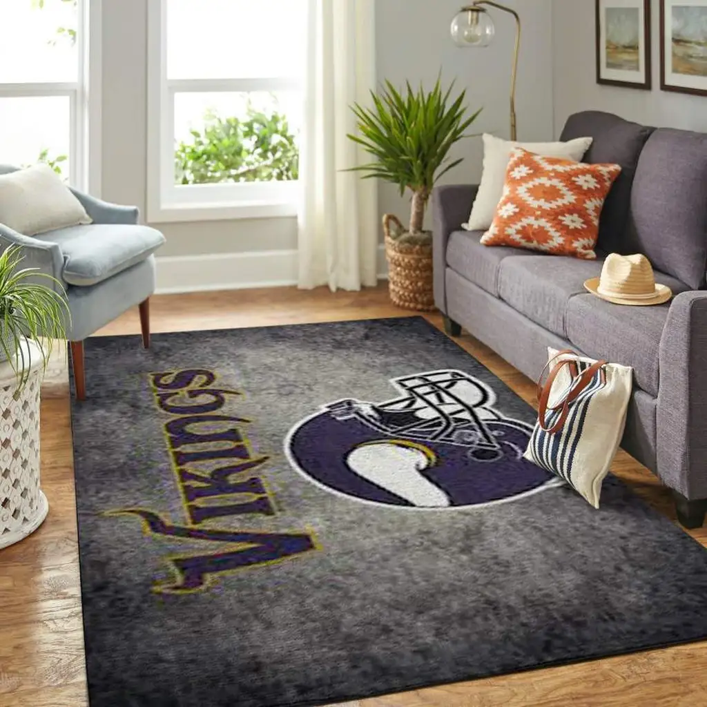 Minnesota Style Helmet Fan Rug Perfect for Sports Fans Purple and Gray