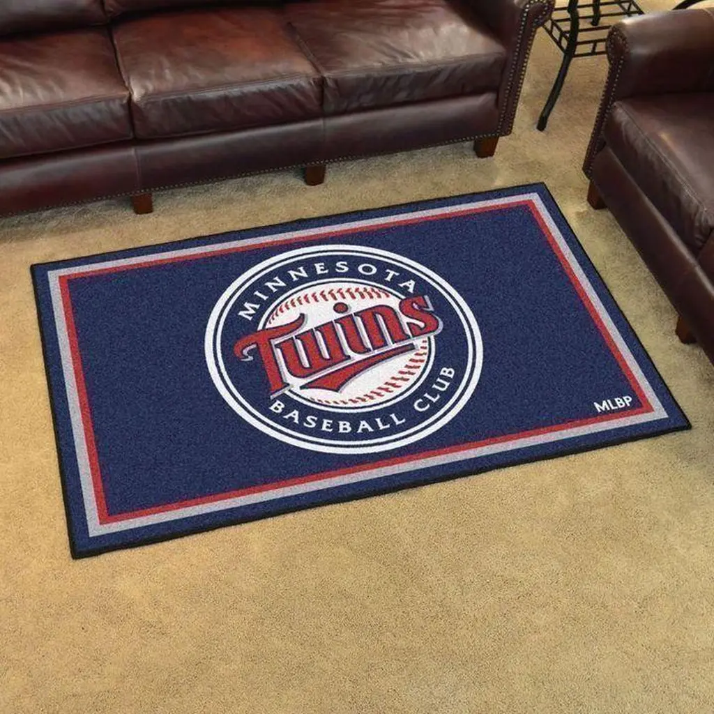 Minnesota Twins Rug - Baseball Home Decor Carpet Blue and Red