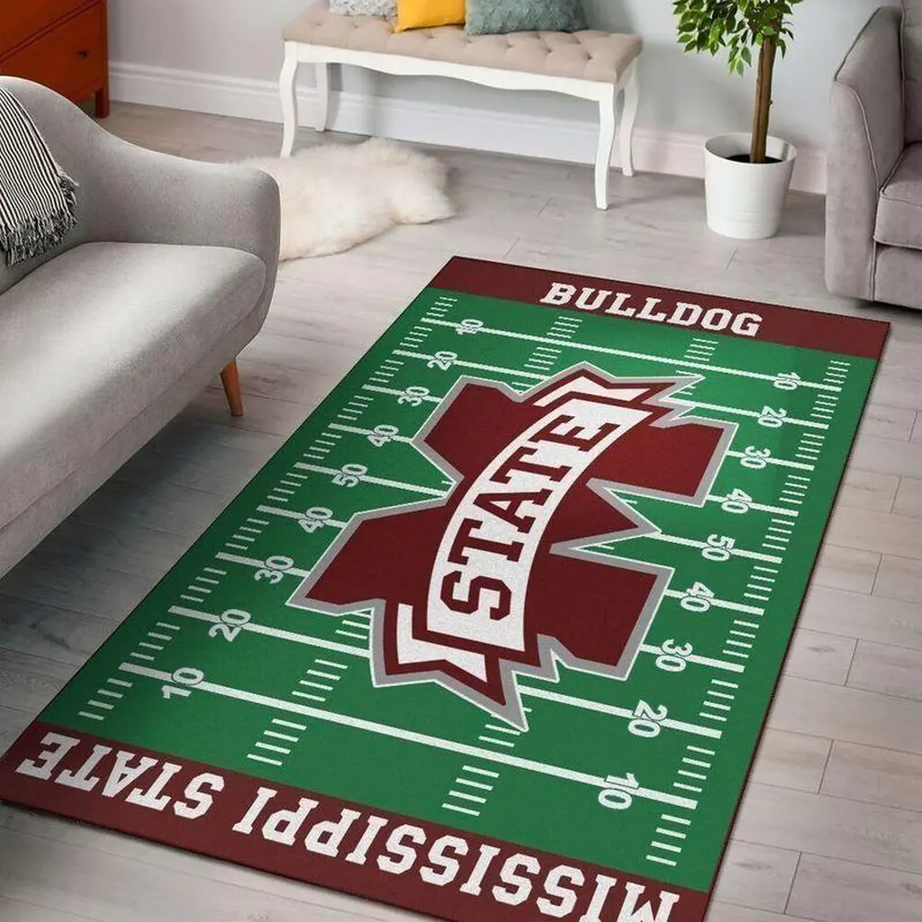 Mississippi State Bulldogs Rug - Field for Fans Green and Maroon