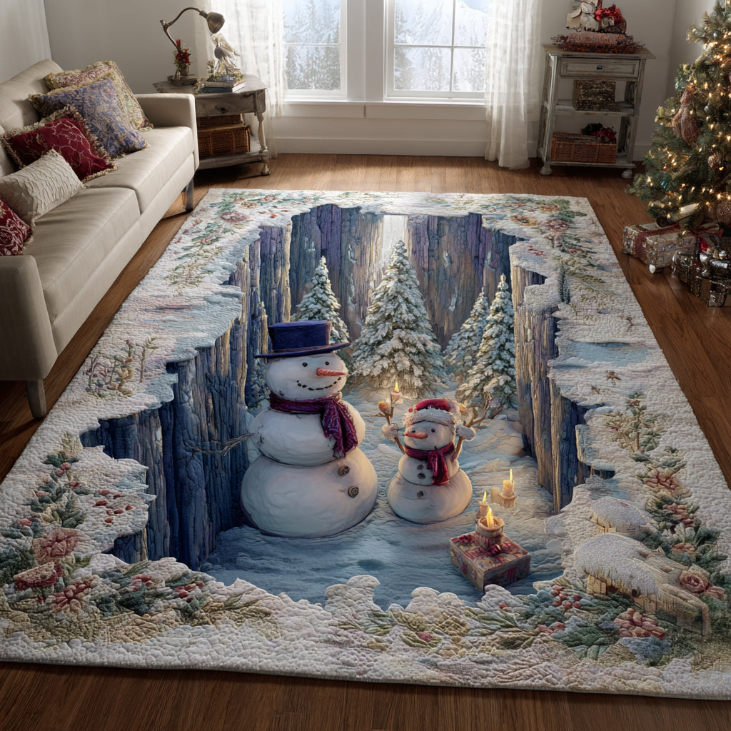 Mistletoe Depth Area Rug - Non-Slip Washable 3D Print Rug for Living Room & BedroomTVC2108297