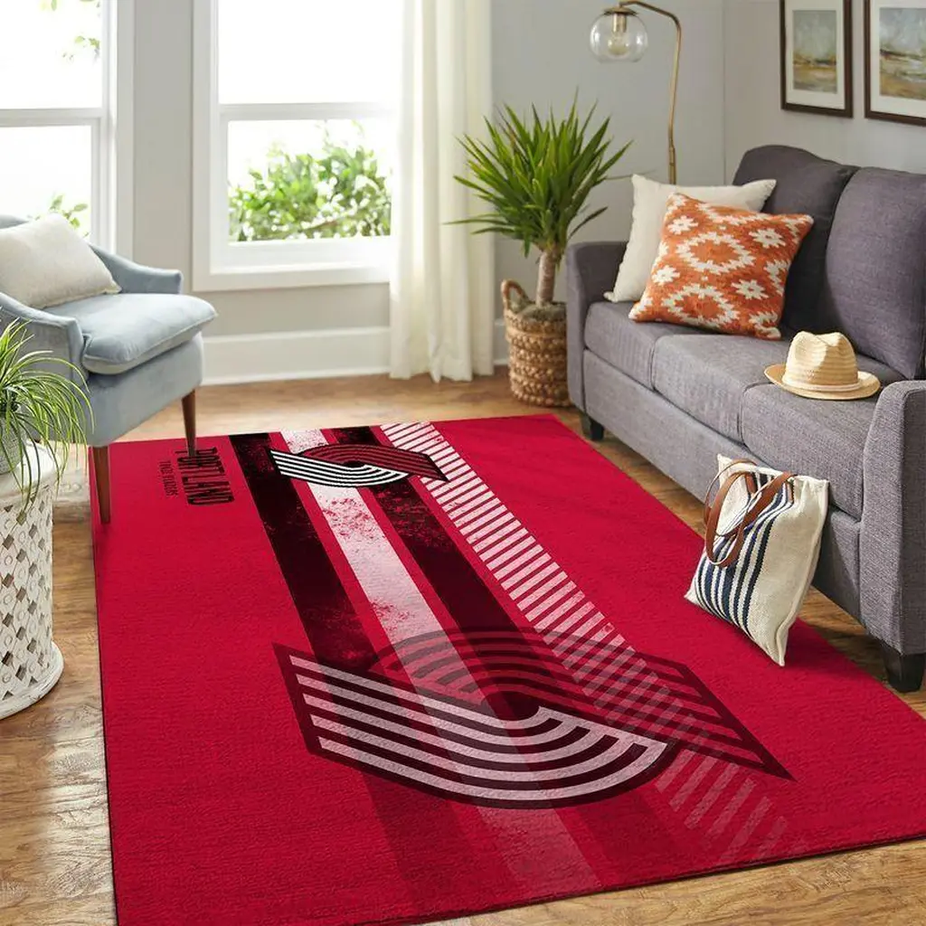 Modern Abstract Area Rug for Living Room Decor Black and Red