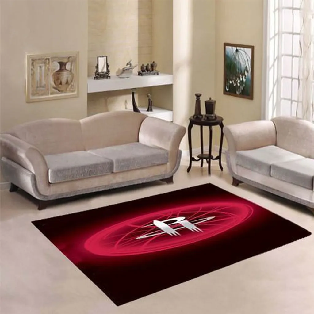 Modern Abstract Area Rug for Living Room Decor Green and Purple