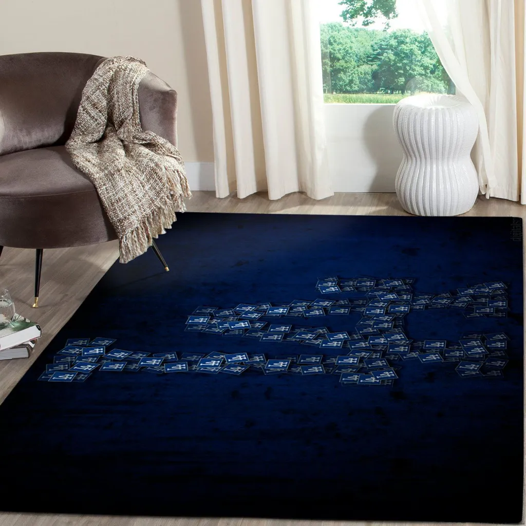 Modern Abstract Rug for Stylish Living Room Decor Ideas Blue and White